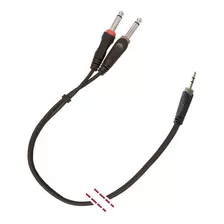 Cable Señal Audio Minijack 1/8 A 2 Ts 1/4 1.5mt Mk 68