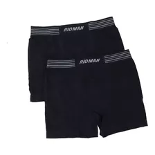 Cueca Masculina Delrio Boxer Kit Com 2 Peças Preto - Bx5418s