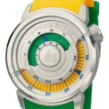 Relógio Yankee Masculino Prova Dágua Ys30167x Cor Da Seleção Cor Da Correia Verde Cor Do Bisel Prateado Cor Do Fundo Prateado/amarelo/verde