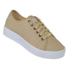 Tenis Feminino Casual Leve Flatform Sola Alta Leila Soares