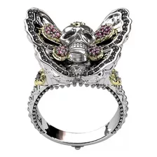 Anillo Acero Inoxidable Mariposa De La Muerte