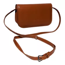 Bolsa Clutch Feminina Em Couro Alça Transversal Ziper Tampa