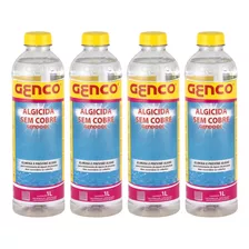 4 Genpool Algicida Sem Cobre Elimina Alga Agua Piscina Genco