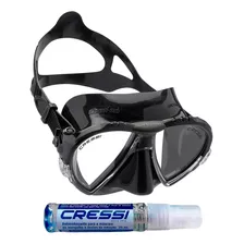 Máscara De Mergulho Cressi Matrix Black + Anti Fog Sea Gold