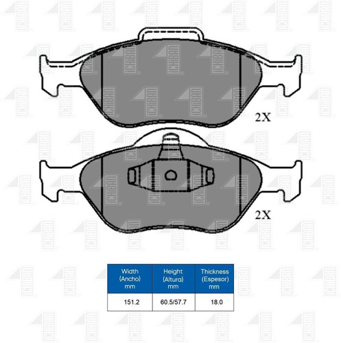 Pastillas Freno Delanteras Para Ford Ecosport (03-12) Foto 2