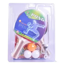 Set Juego Ping Pong 2 Paletas Red Y 3 Pelotitas Tenis Mesa