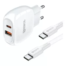 Carregador Cabo Usb + Fonte Kingo Para Android 2.4a Tipo C