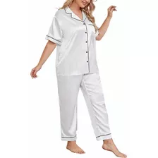 Pijama De Conjunto Manga Larga Dormir Ropa De Casa De Satin