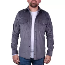 Camisa En Pana Para Hombre Lec Lee - Gris Oscuro