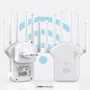 Repetidor Wifi Sinal Internet Ponto De Acesso Roteador Gigabit Banda Dupla 6 Antenas Uso Interno Externo Wireless Amplificador Potente Sem Fio Turbo Longo Alcance Ganho Longa Distância Tomada Portas