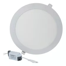 Plafon De Led Redondo Embutir 18w 6000k Branca Cor Branco