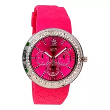 Eton Ladies Diamante Case Reloj Con Correa De Silicona Estam