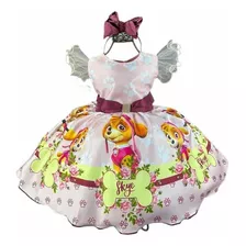 Vestido Temático Patrulla Canina Sky Lujo Infantil 