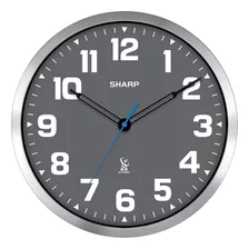 Reloj De Pared Analógico Sharp Atomic, 12 Esferas Grises, Pl