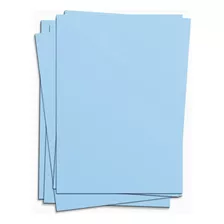 Papel Cartolina Escolar 50x66 Pacote Resma 50 Folhas Azul 