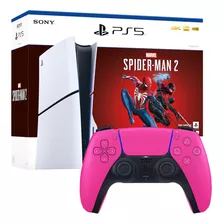 Consola Playstation 5 Ps5 Slim Spider Man 2 Y Mando Rosado