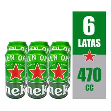 Pack 6 Cerveza Heineken Lata 470cc