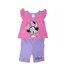 Roupa Menina Disney Camiseta E Shorts Minnie Original