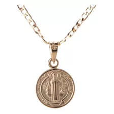 Medalla San Benito Oro Laminado 14k Protección Regalo Mamá 