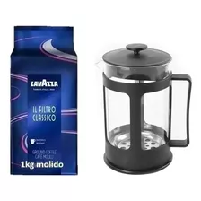 Pack Café Lavazza Molido 1k + Cafetera Francesa