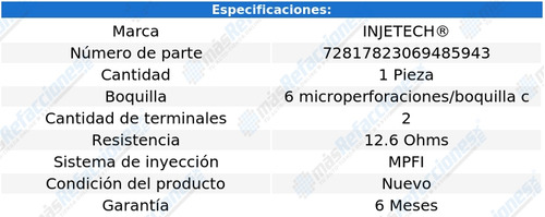 Inyector Combustible Chevrolet Lumina L4 2.2l 1993 Injetech Foto 4