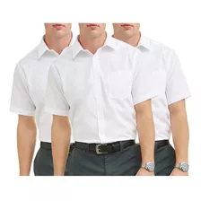 Kit 3 Camisas Social Masculina Manga Curta Atacado Lisa