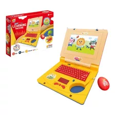 Laptop Brinquedo Infantil Educativo Interativo De Criança Cor Vermelho C/ Amarelo