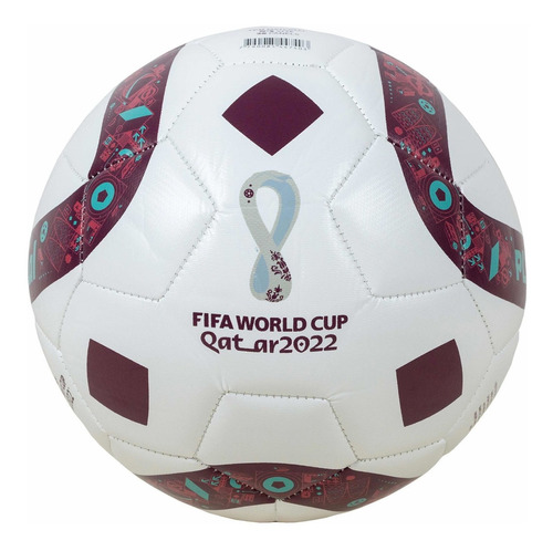 Pelota De Fútbol Dribbling Pelota De Fútbol Fifa Qatar 2022 Nº 5 Color Blanco Y Bordó
