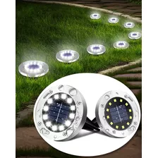 12 Luces Led Impermeables Para Jardín, Panel Solar De Tierra