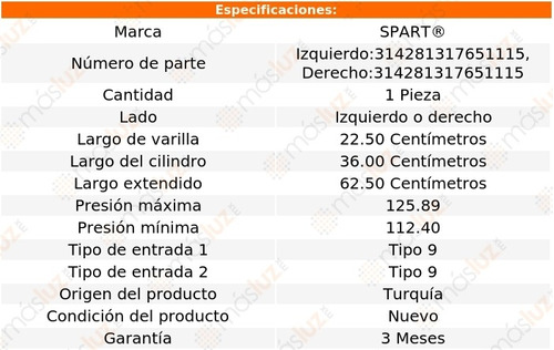 (1) Amortiguador 5a Puerta Izq O Der Acura Mdx 05/06 Spart Foto 2