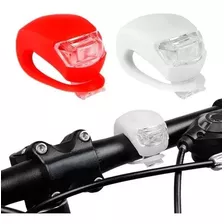 Kit 2 Luz Led Bicicleta Silicona Blanca + Roja Pilas Premium Color Rojo Y Blanco