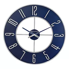 Reloj De Pared Extragrande De Acero Bulova, 27 , Plateado Y