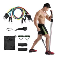 Kit Tubing Elástico 11 Itens Treinamento Funcional Pilates