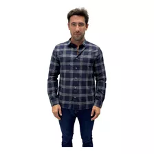 Camisa Sibra Manga Longa Xadrez Slim Masculina