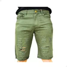 Bermuda Jeans Masculina Exclusiva Rasgada Casual Moderna Top