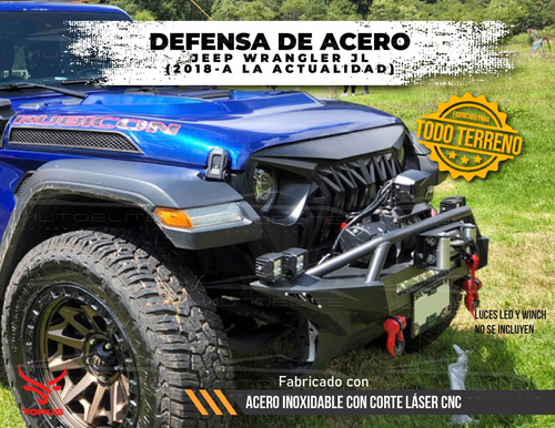 Defensa Bumper De Acero Roca Base Winch Jeep Jl 2018-2024 Foto 4
