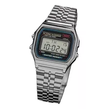 Reloj Digital Vintage Acero Cuadrado Dama Y Hombre Clasico