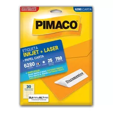 Etiqueta Inkjet/laser Carta 6280 Com 25 Folhas Pimaco