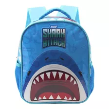 Mochila Escolar Niños Nene Colegio Reforzada Jardin Tiburon Color Celeste