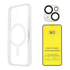 Funda Magnética Para iPhone + Templado 9d + Protector Cámara