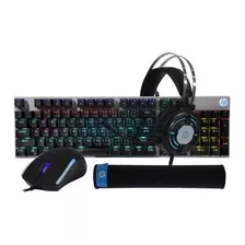 Combo Profesional Gamer 4 En 1 Hp Gm3000 Teclado Mecanico 