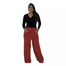 Wide Legging Pantalona Trico Calça Inverno Feminino