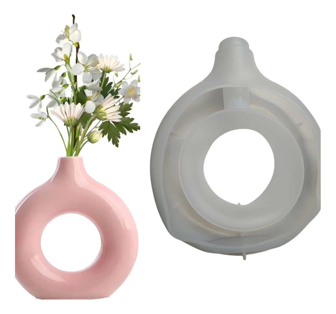 Molde Silicona Dona Grande Florero  21cm Altura Yeso Resina Transparente