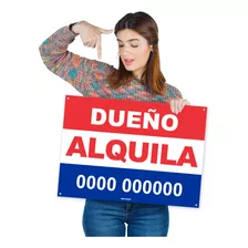 Cartel Grande Dueño Alquila 70x50cm Con Tus Datos.2 Unidades