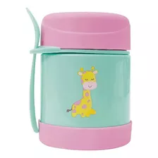 Pote Térmico Com Talher Animal Fun Girafa 320ml Buba 12122 Cor Rosa