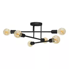 Lustre Sputnik Monaco Vicenzo Pendente Luminaria Industrial Cor Preto