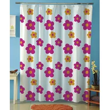 Cortina Baño Ducha Estampada Extra Gruesa + Ganchos Amalfi