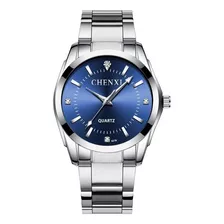 Reloj Acero Inoxidable Hombre Mujer Pareja Contra Agua Cx Color De La Correa Hombre/azul