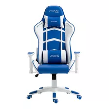 Cadeira Escritório Gamer Ergonômica Mymax Mx5 Azul/branco
