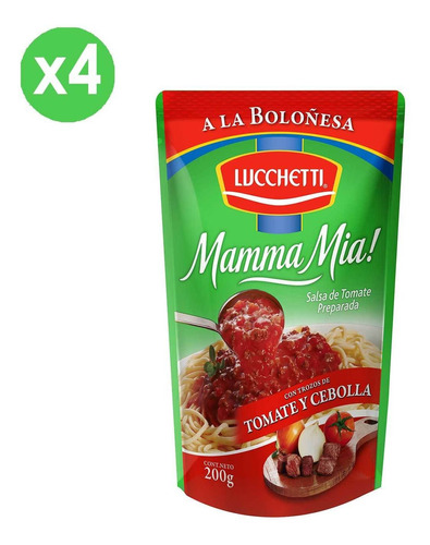 Pack 4 Salsa Mamma Mia Boloñesa 200 G